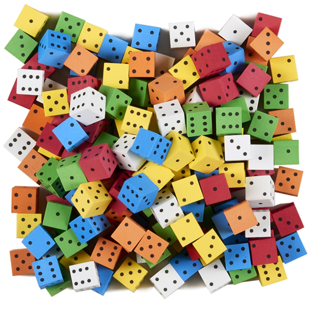 Koplow Games Foam Dice, 5/8in, Assorted Colors, Pack Of 200 Dice