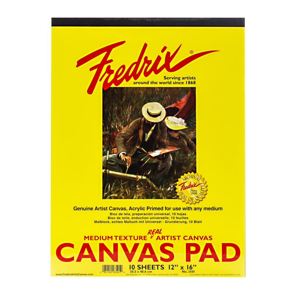 Fredrix Canvas Pad, 12in x 16in, 10 Sheets