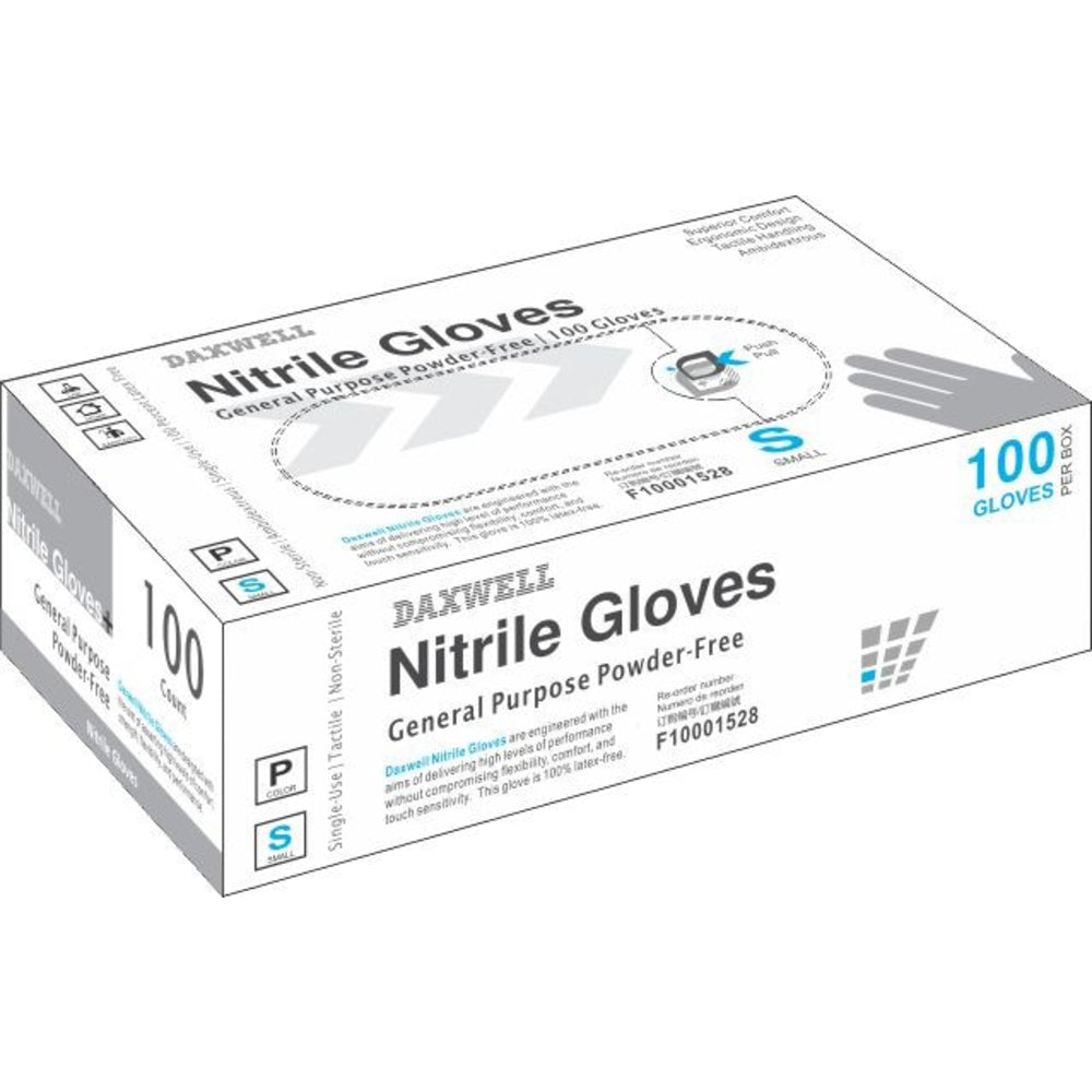 Powder-Free Nitrile Gloves, Small, Box Of 100