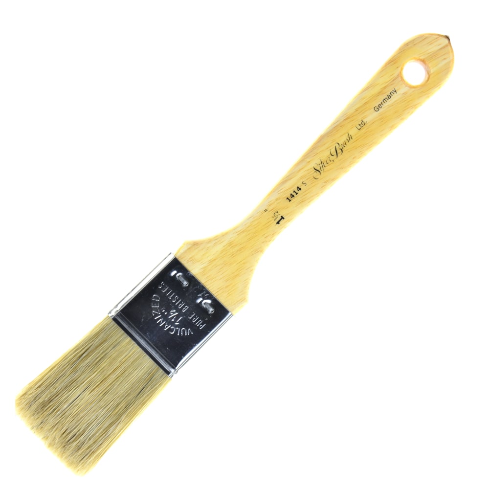 Silver Brush Varnish Paint Brush Series 1414S, 1 1/2in, Bulletin Cutter, Hog Hair, Natural