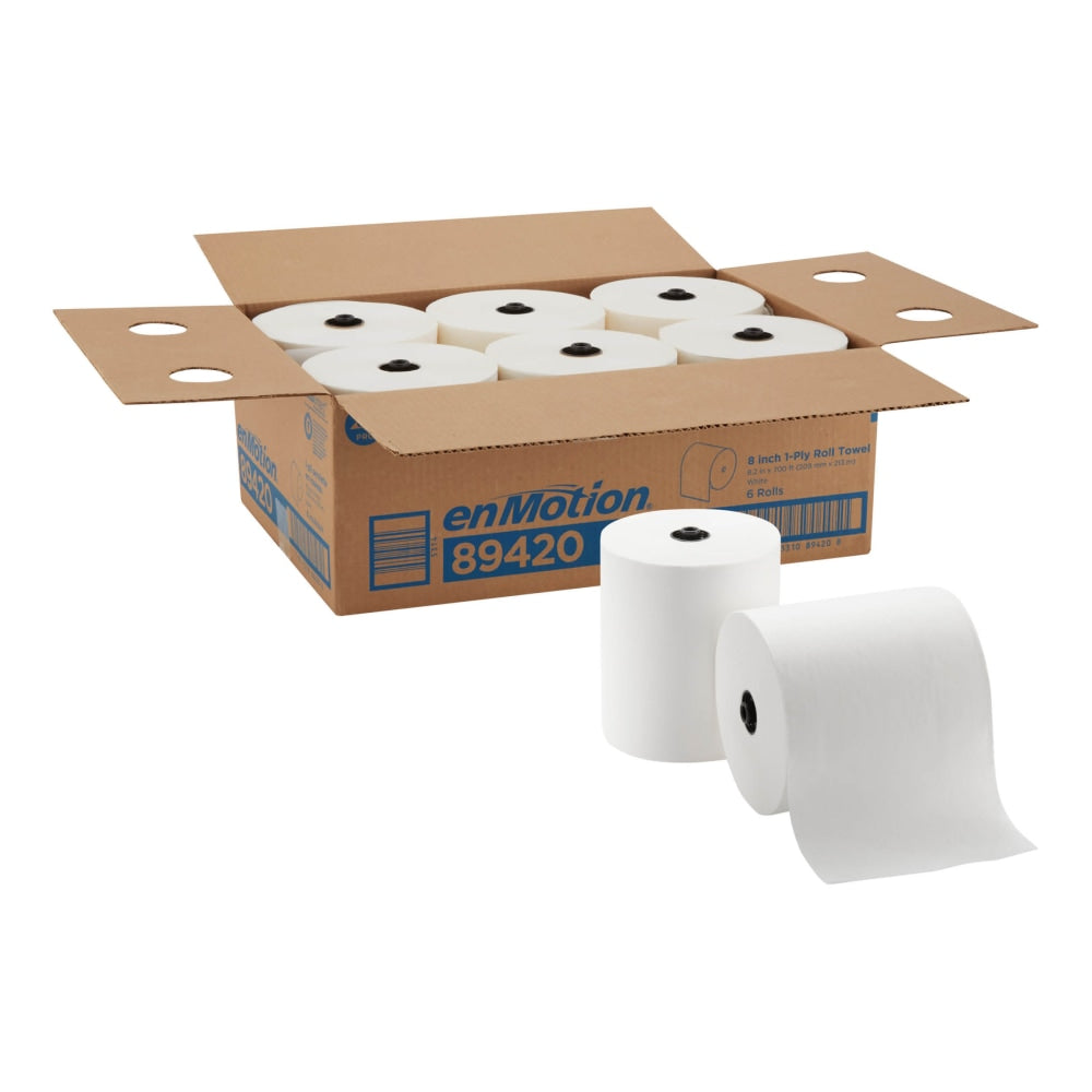 enMotion by GP PRO, 1-Ply, 8.2in x 700ft, White, 6 Rolls per Case