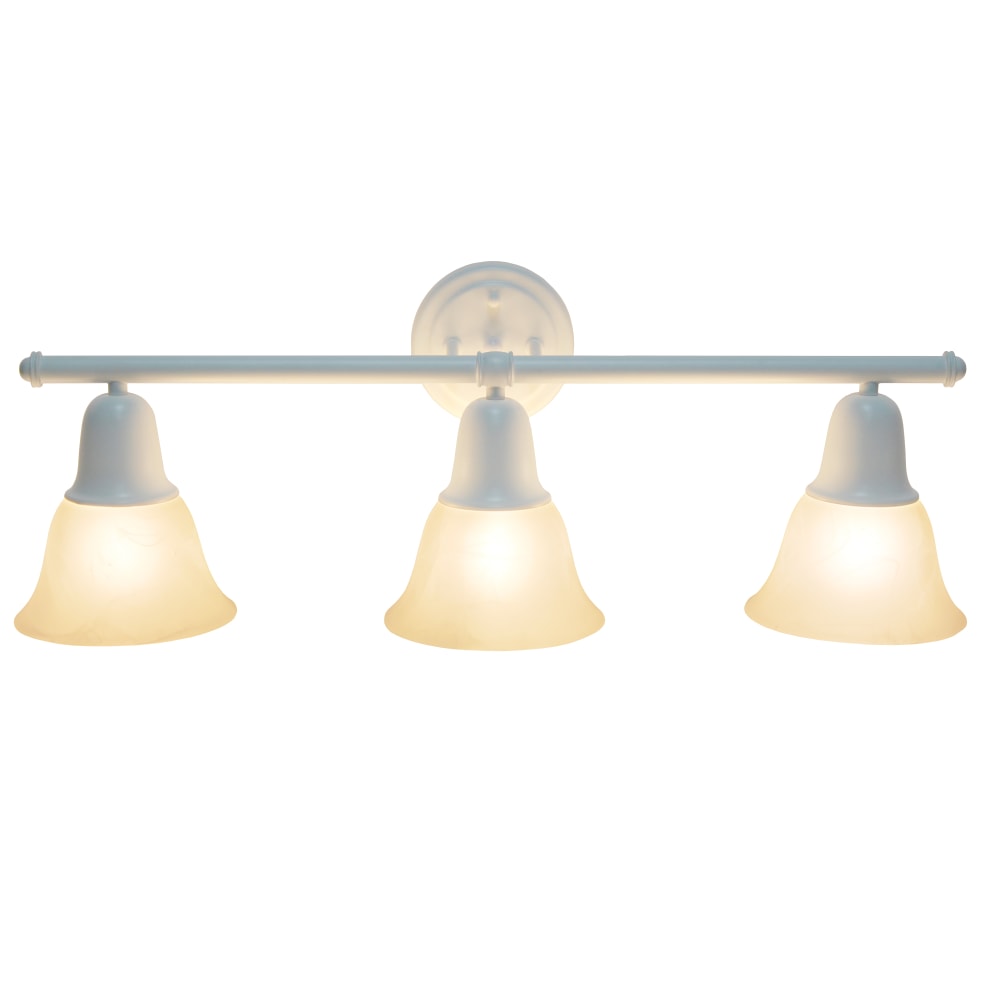 Lalia Home Essentix 3-Light Wall Mounted Vanity Light Fixture, 26-1/2inW, Alabaster White/White