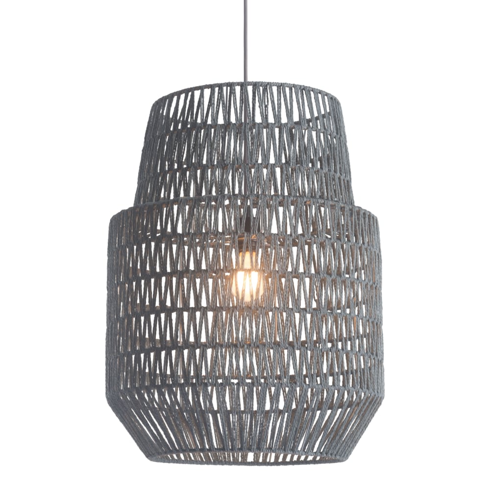 Zuo Modern Daydream Ceiling Lamp, 17-7/10inW, Gray Shade/Gray Base