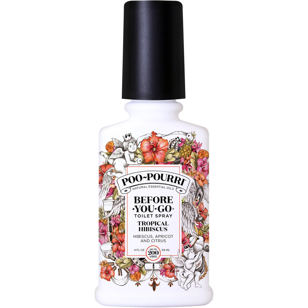 Poo-Pourri Before You Go Toilet Spray, 4 Oz, Tropical Hibiscus, Pack Of 12 Bottles