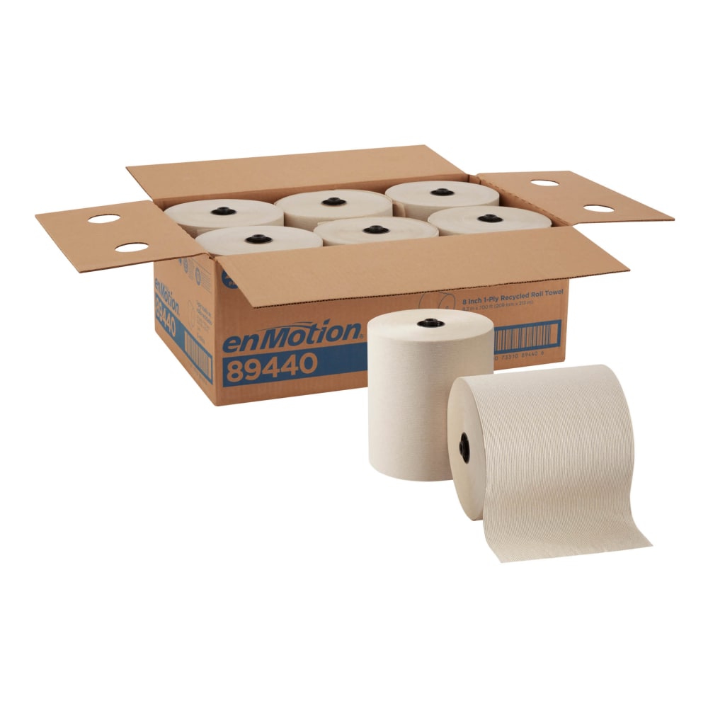 enMotion by GP PRO 1-Ply Paper Towels, 100% Recycled, Brown, 700ft Per Roll, Pack Of 6 Rolls