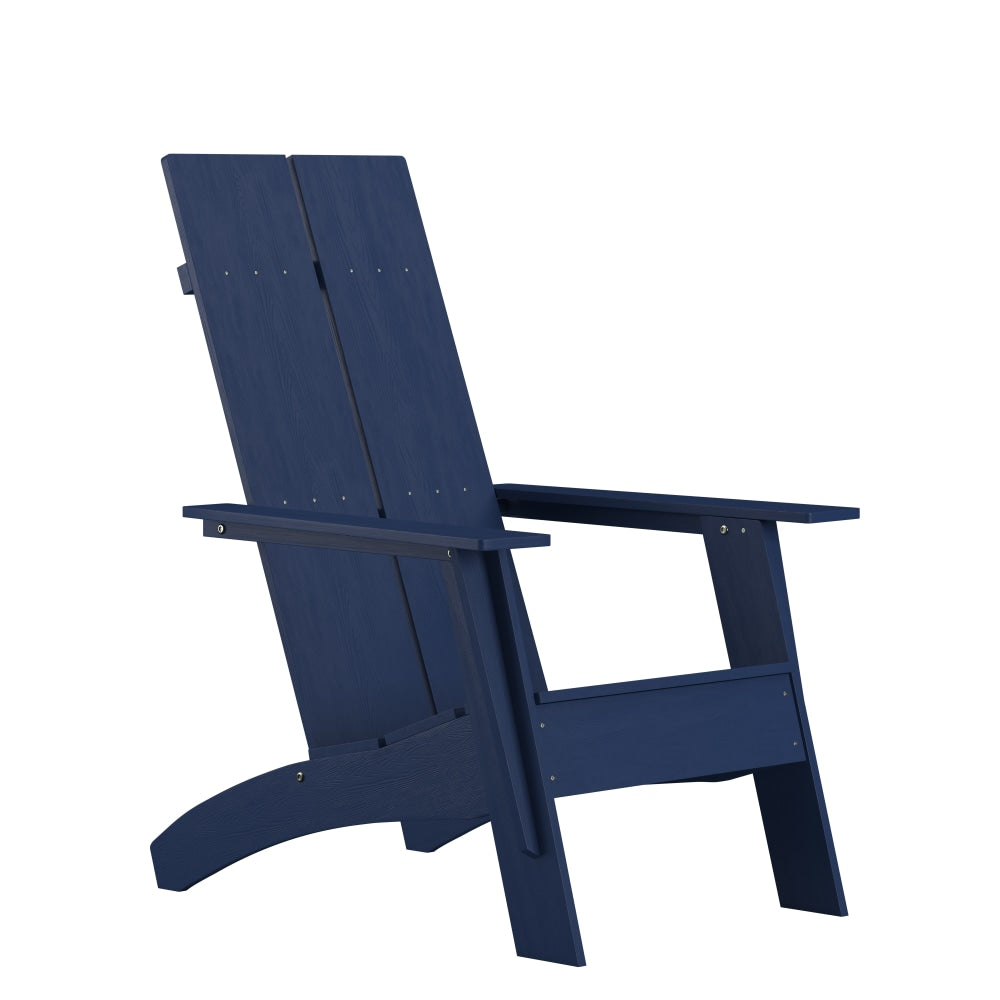 Flash Furniture Sawyer Modern All-Weather Poly Resin Wood Adirondack Chair, Navy