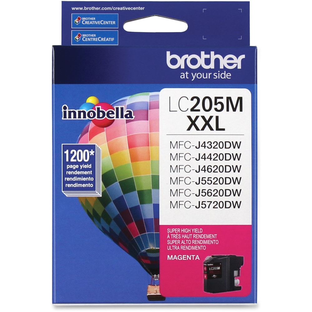 Brother LC205 Magenta Extra-High-Yield Ink Cartridge, LC205M