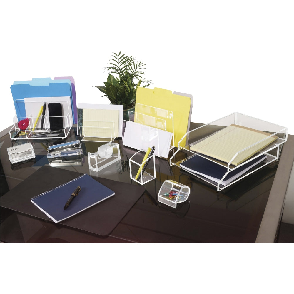 Kantek Acrylic File Sorter Desk Organizer - 10.6in Height x 11in Width x 6.5in Depth - Desktop - Clear - Acrylic - 1 Each