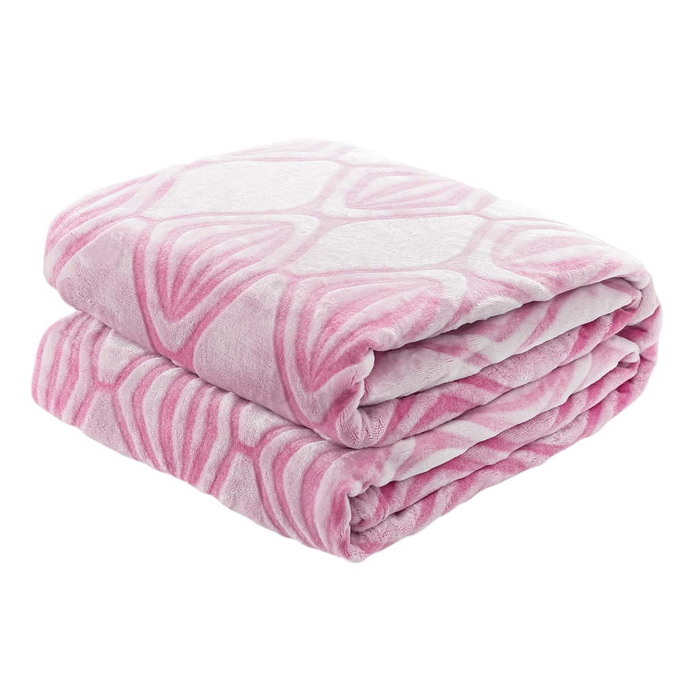 Sedona House Microfiber Flannel Blanket, 80in x 90in, Pink