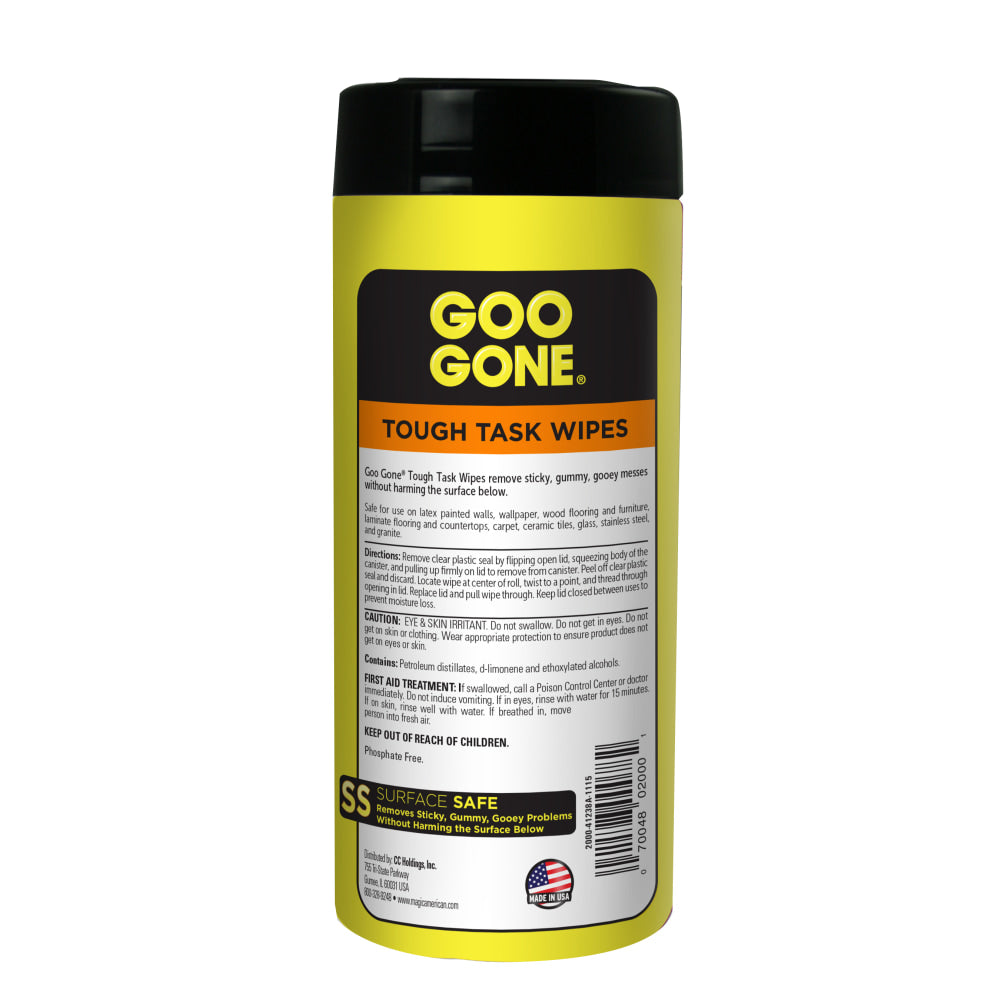 Goo Gone Tough Task Cleaner Wipes, Citrus Scent