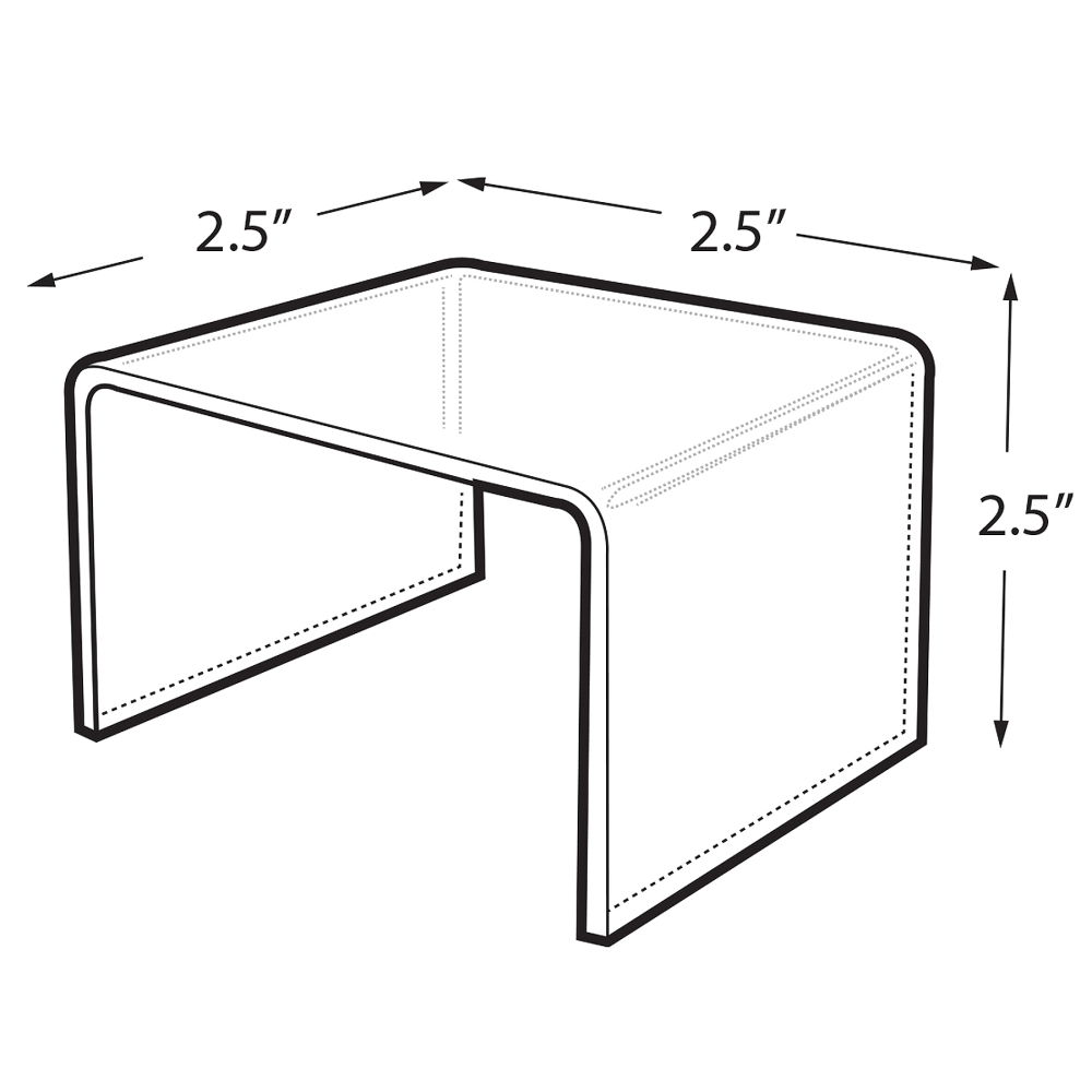 Azar Displays Acrylic Riser Displays, 2-1/2inH x 2-1/2inW x 2-1/2inD, Clear, Pack Of 4 Risers