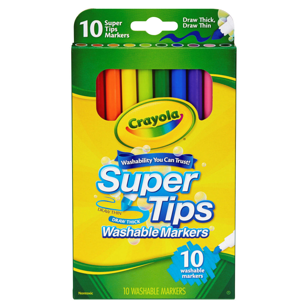 Crayola Super Tips 10-color Washable Markers - Assorted - 10 / Set