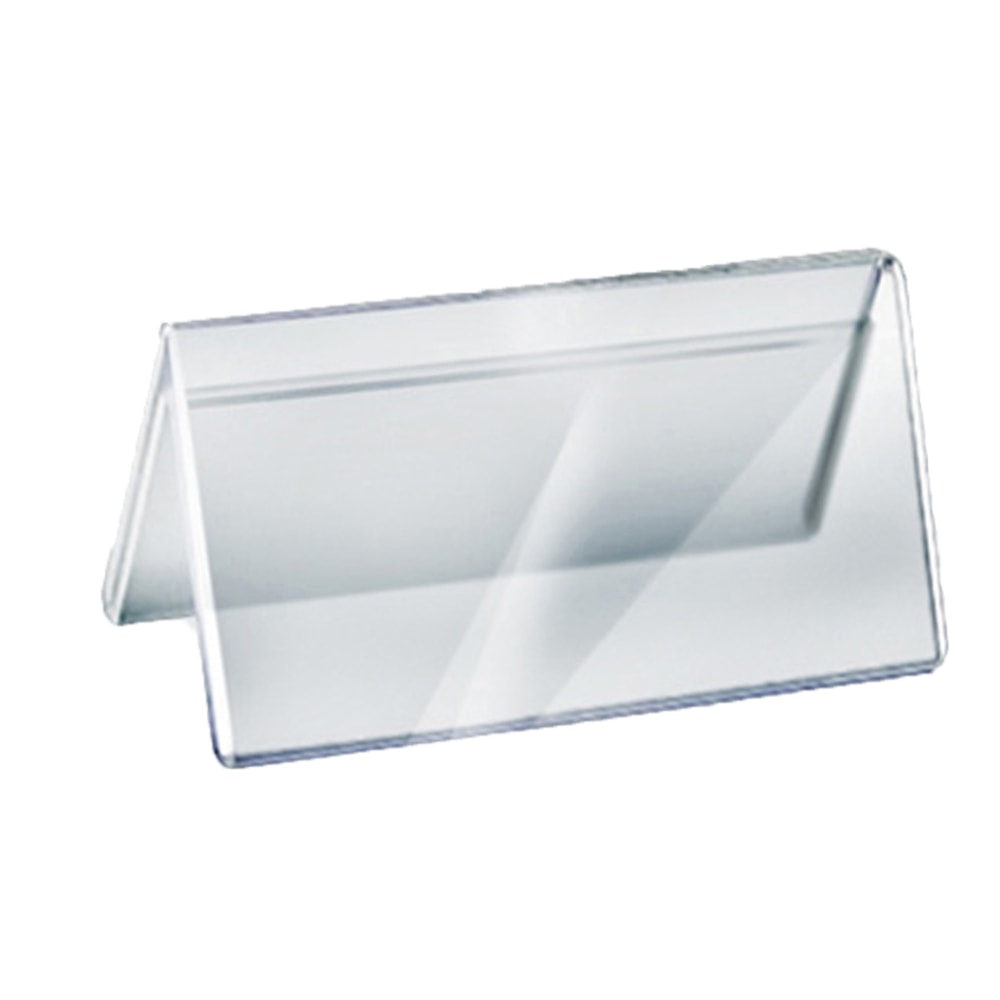 Azar Displays Acrylic Horizontal 2-Sided Nameplates, 3inH x 6inW x 3inD, Clear, Pack Of 10 Nameplates