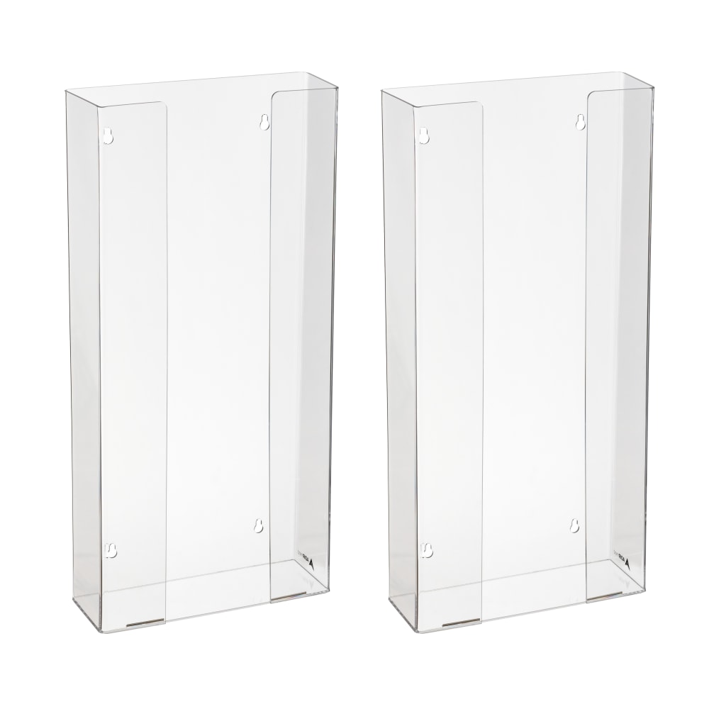 Alpine AdirMed Quad Box Capacity Acrylic Glove Dispensers, 21-1/8inH x 10-1/4inW x 3-1/2inD, Clear, Pack Of 2 Dispensers