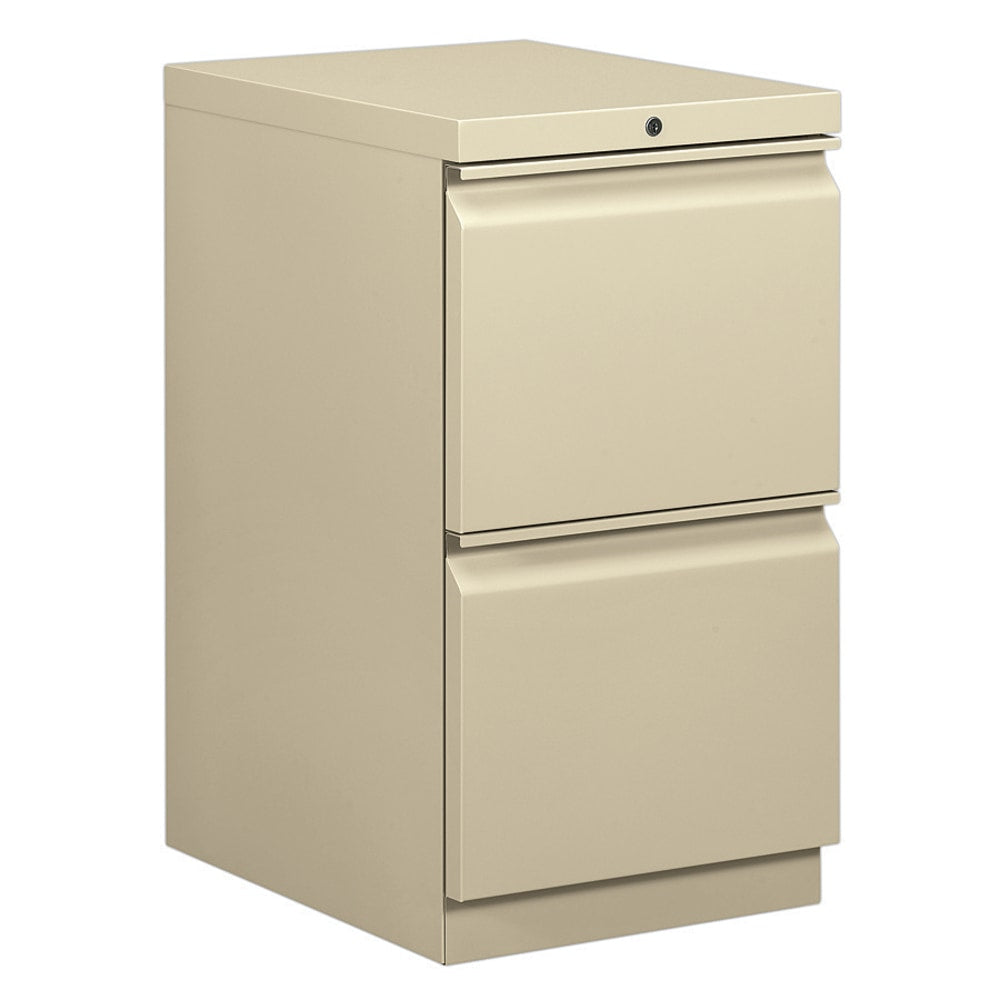 HON Brigade 15inW x 19-7/8inD Lateral 2-Drawer Mobile "R" Pull Pedestal File Cabinet, Putty