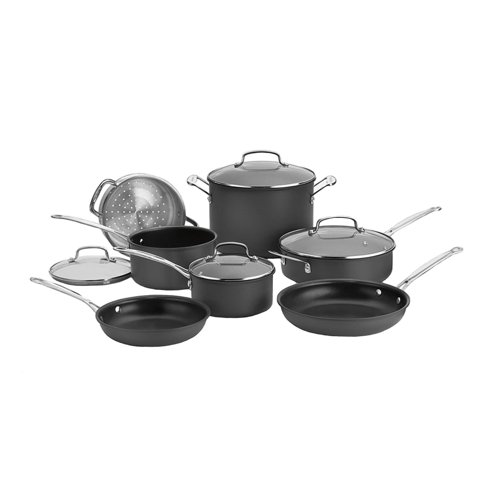 Cuisinart Chef's Classic 11-Piece Hard-Anodized Non-Stick Cookware Set, Dark Gray