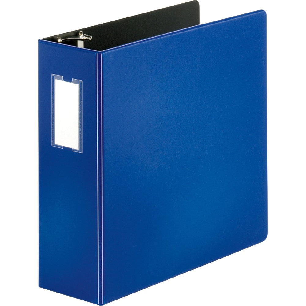 Business Source 3-Ring Binder, 4in D-Rings, Blue