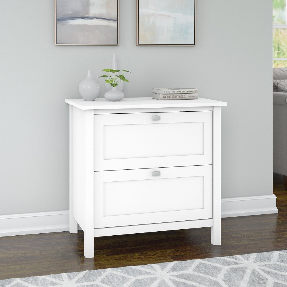 Bush Business Furniture Broadview 30inW x 19-3/4inD Lateral 2-Drawer File Cabinet, Pure White, Standard Delivery