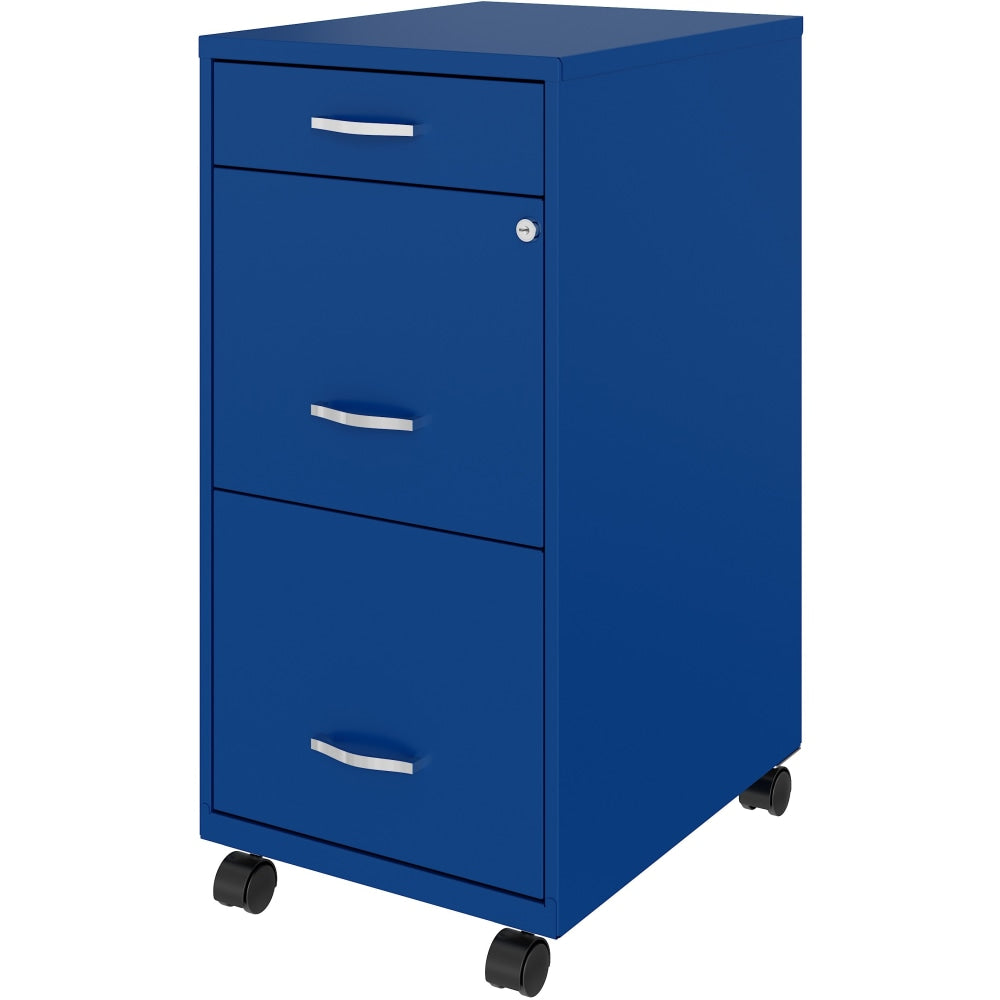 Realspace SOHO Organizer 18inD Vertical 3-Drawer Mobile File Cabinet, Blue