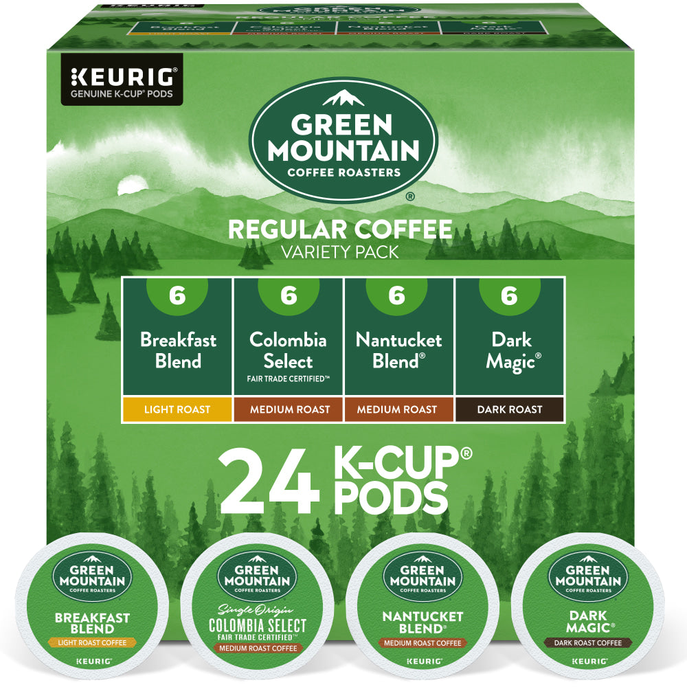 Green Mountain Coffee Single-Serve Coffee K-Cup, Regular Variety Pack, Carton Of 24