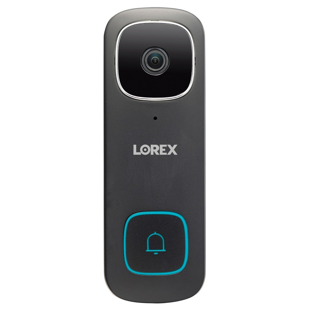 Lorex 2K QHD Wired Smart Video Doorbell With Person Detection, 5.1inH x 1.8inW x 0.91inD, Black