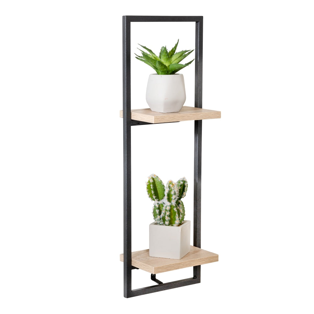 Honey Can Do 2-Tier Vertical Floating Wall Shelf, Black