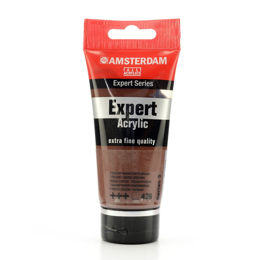 Amsterdam Expert Acrylic Paint Tubes, 75 mL, Transparent Oxide Brown, Pack Of 2