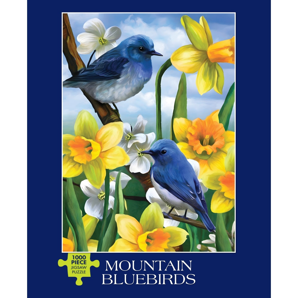 Willow Creek Press 1,000-Piece Puzzle, 26-5/8in x 19-1/4in, Mountain Bluebirds