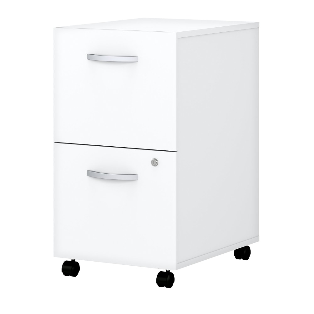 Bush Business Furniture Easy Office 21inD Vertical 2-Drawer Mobile File Cabinet, White, Delivery