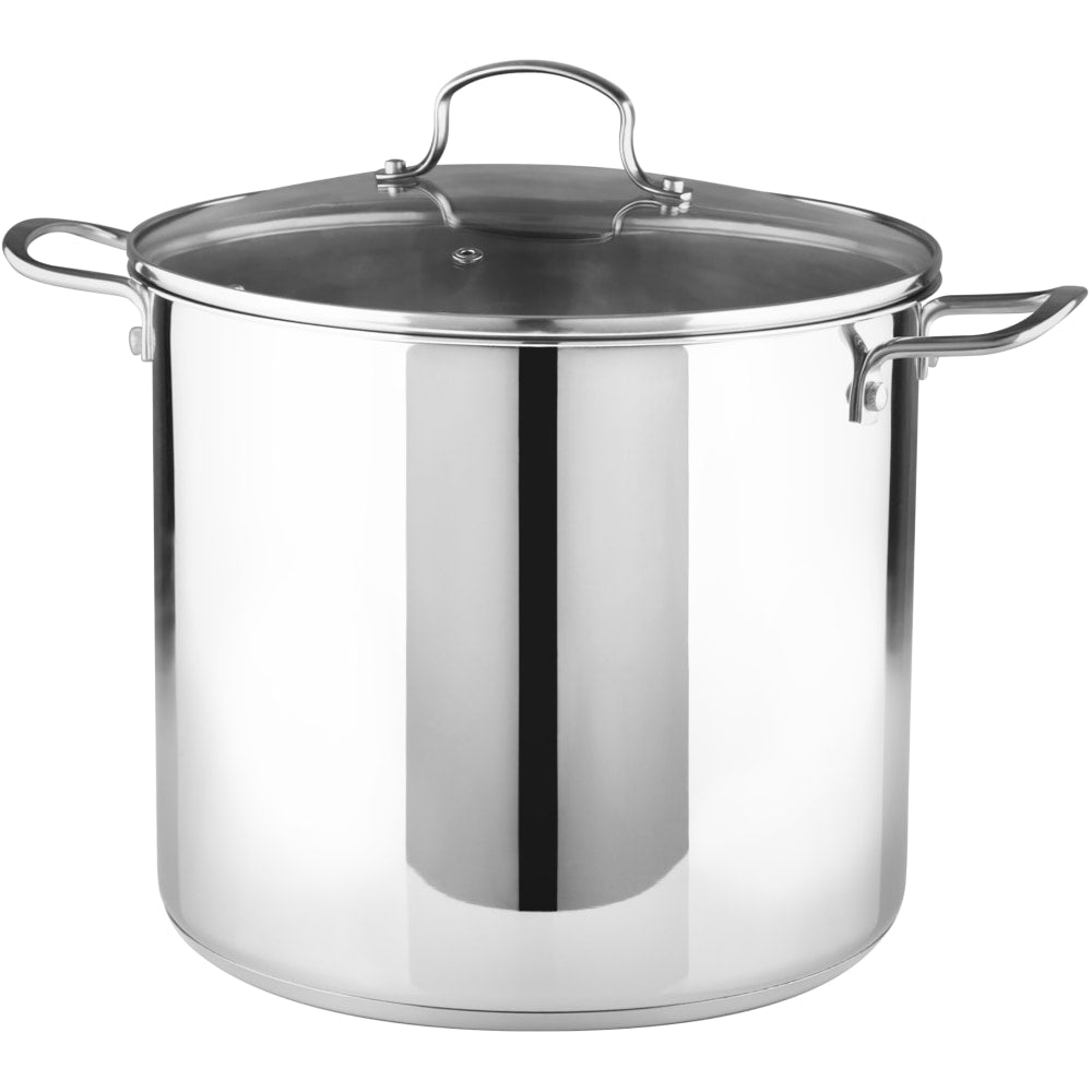 Bergner Essentials Stainless Steel Stock Pot, 20-Quart, Silver