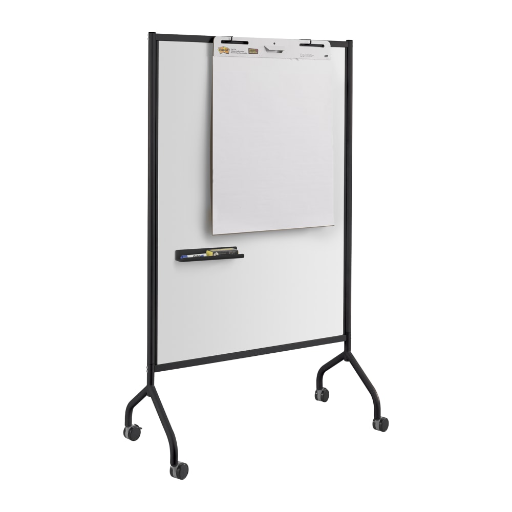 Safco Impromptu Full Magnetic Dry-Erase Whiteboard Screen, 42in x 72in, Steel Frame With Black Finish