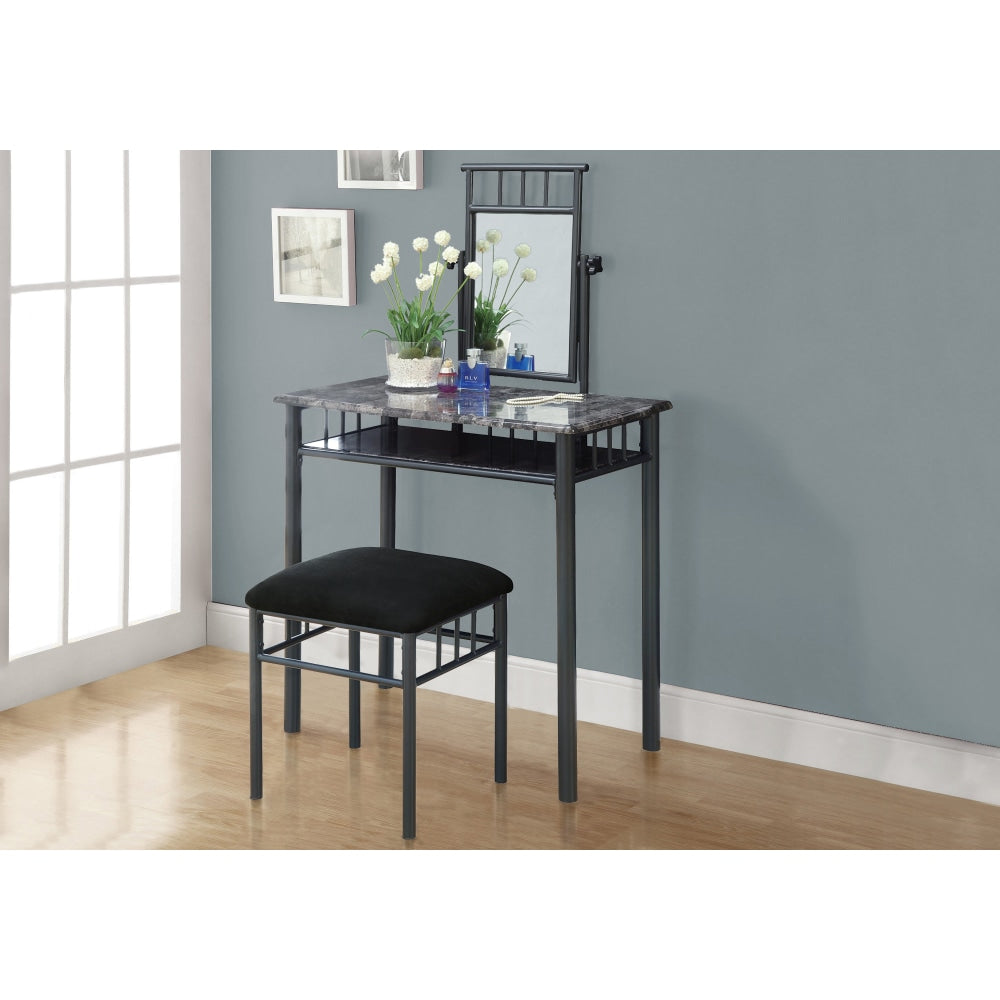 Monarch Specialties Nora Vanity Set, 50-1/2inH x 29inW x 16inD, Gray/Charcoal