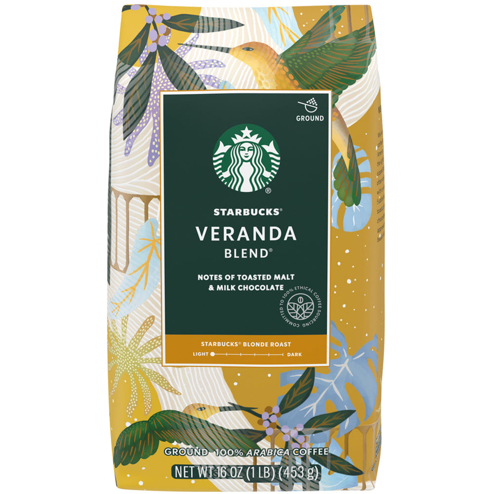 Starbucks Veranda Ground Roast Coffee, Premium Blonde, 1 Lb Per Bag