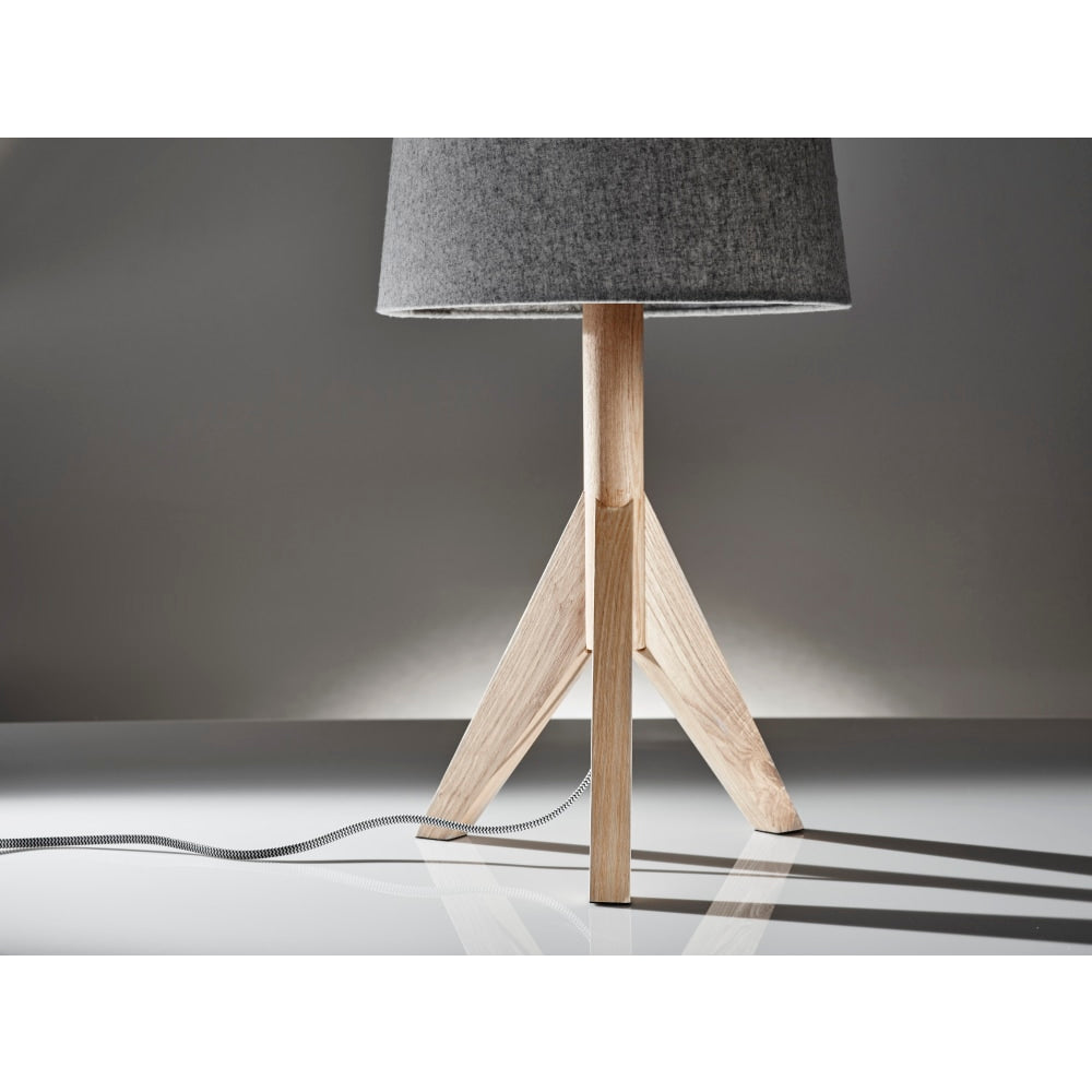 Adesso Eden Table Lamp, 24 1/2inH, Gray Shade/Natural Ash Base