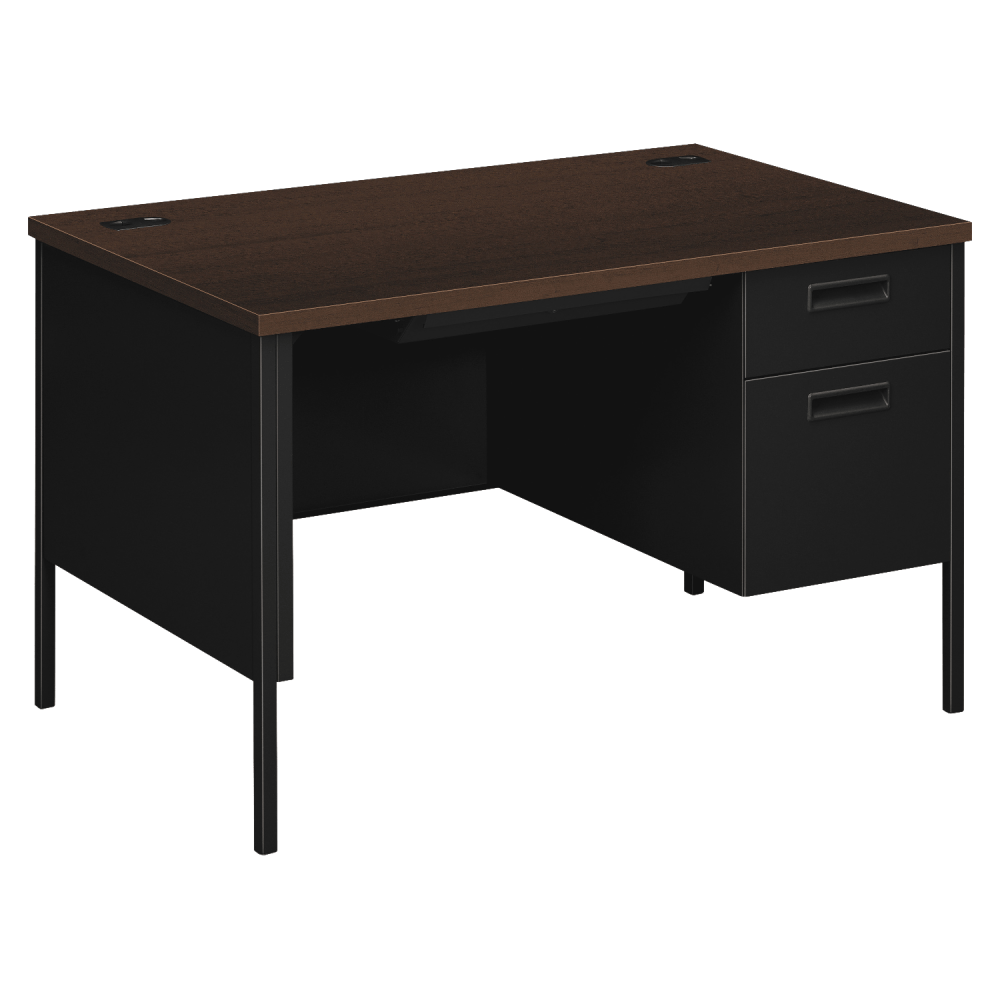 HON Metro Classic 48inW Right-Pedestal Writing Desk, Mocha/Black