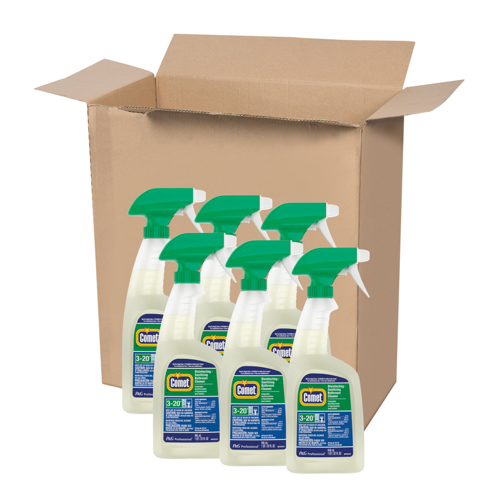 Comet Professional Disinfecting-Sanitizing Bathroom Cleaner, 32 Oz Per Bottle, Case Of 6 Bottles