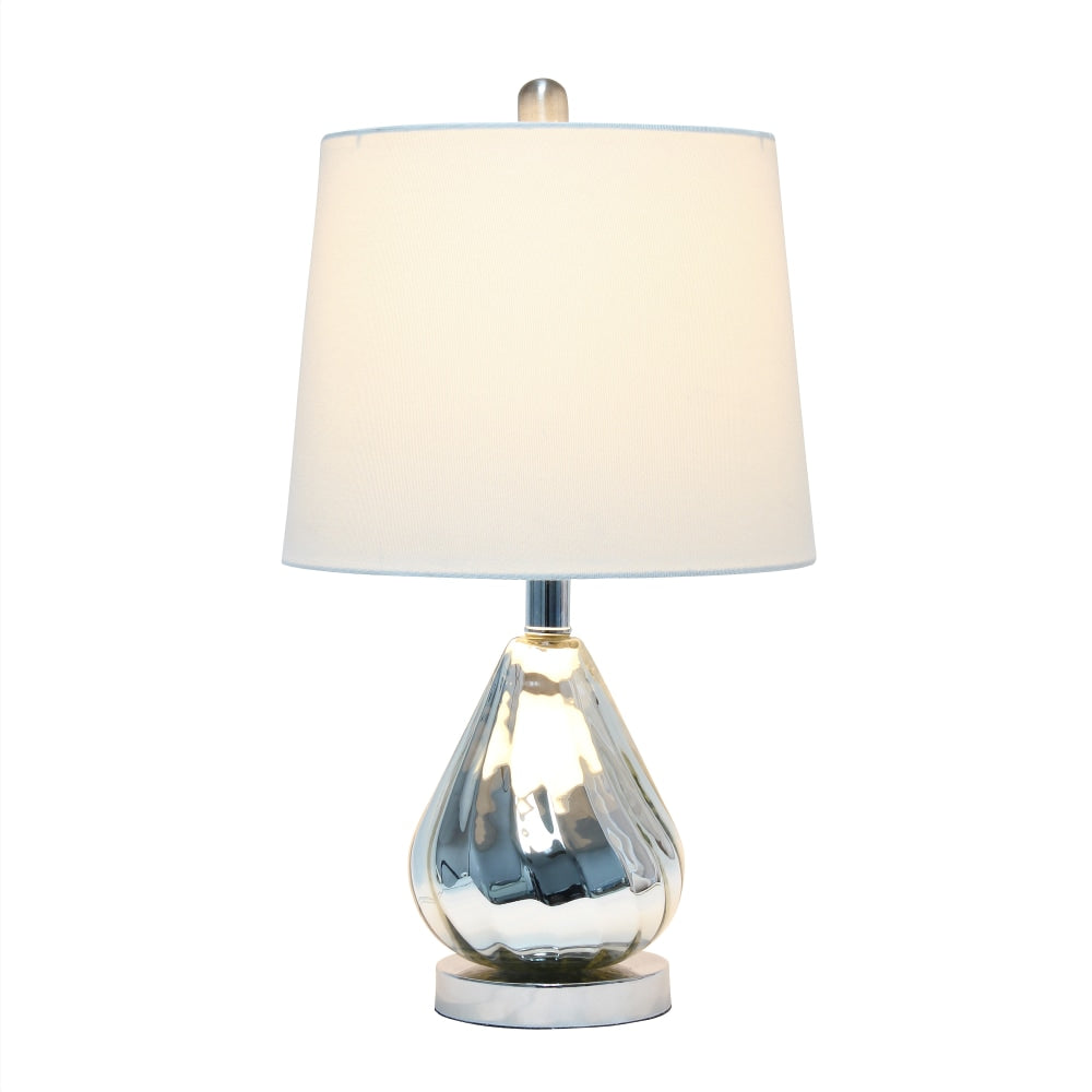 Lalia Home Kissy Pear Table Lamp, 20-1/4inH, White Shade/Chrome Base