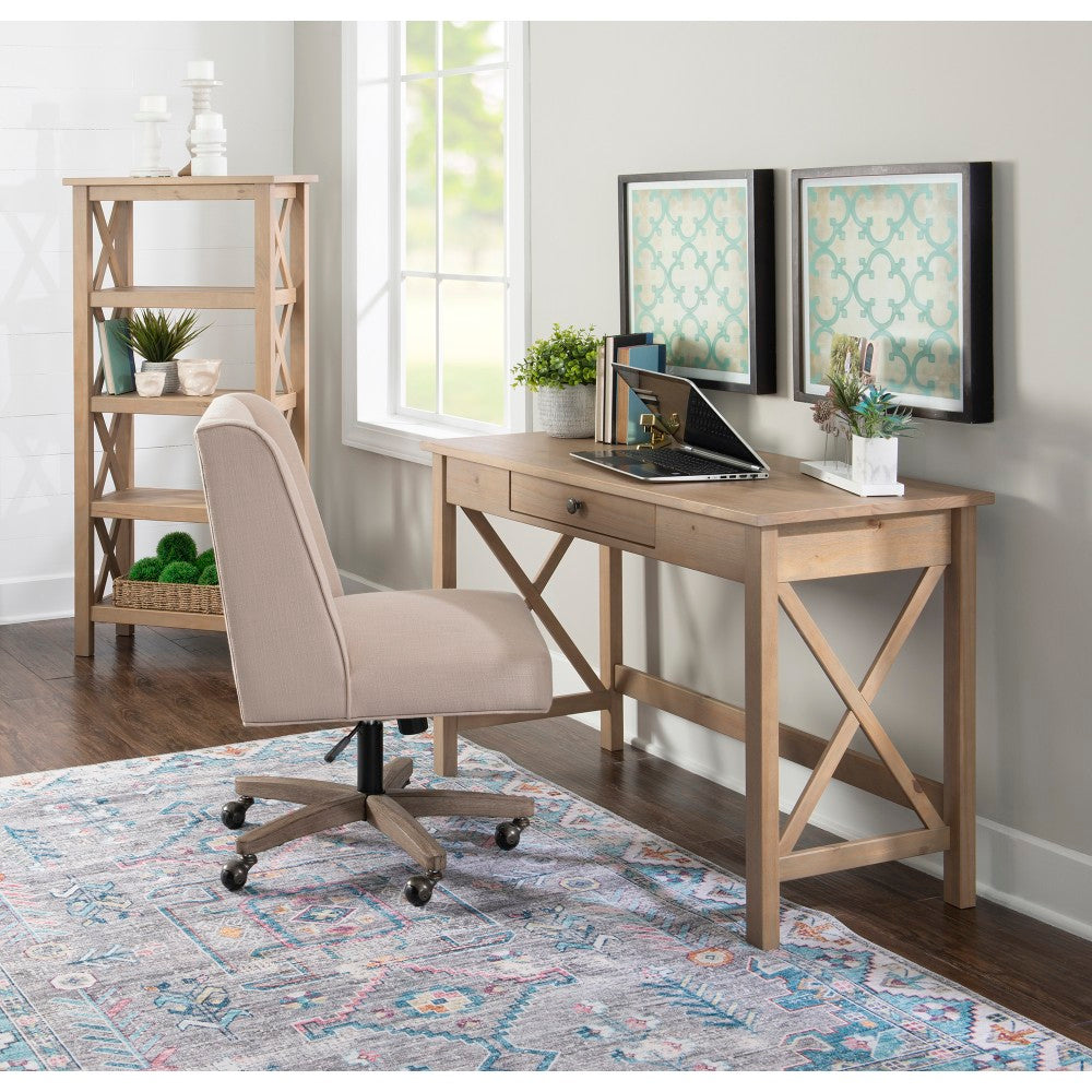 Linon Dallin 46inW Home Office Laptop Computer Desk, Driftwood