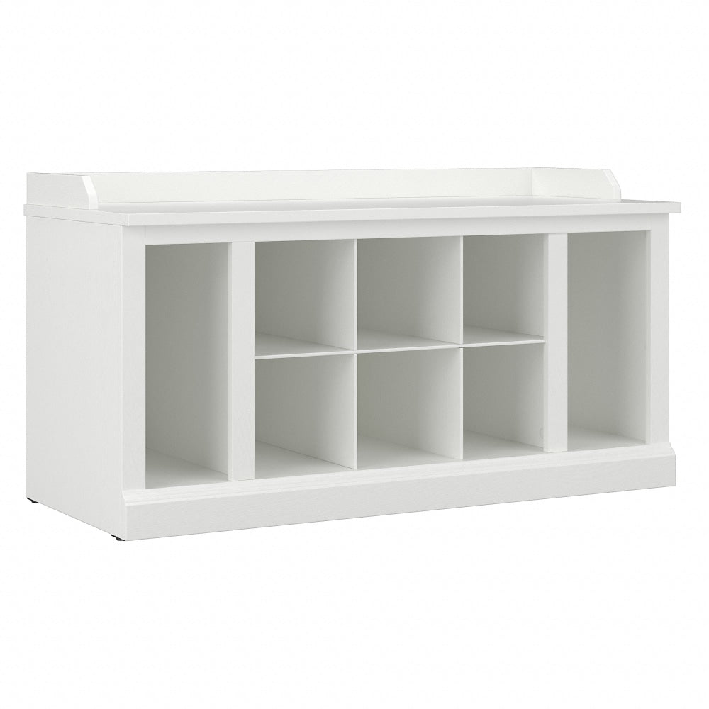 Bush Furniture Woodland 40inW Shoe Storage Bench With Shelves, White Ash, Standard Delivery