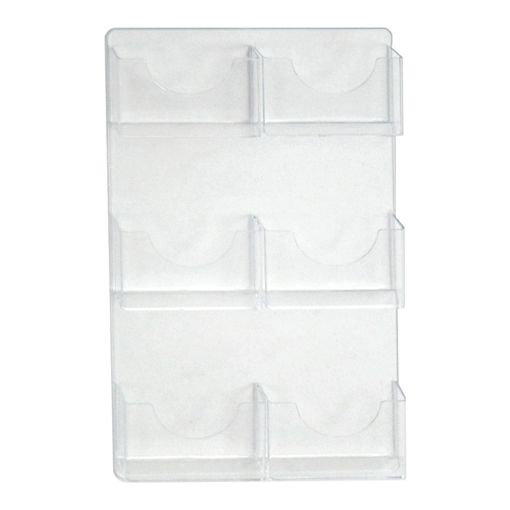 Azar Displays 4-Pocket Wall-Mount Bifold Brochure Holders, 14-5/8inH x 13inW x 1-3/4inD, Clear, Pack Of 2 Holders