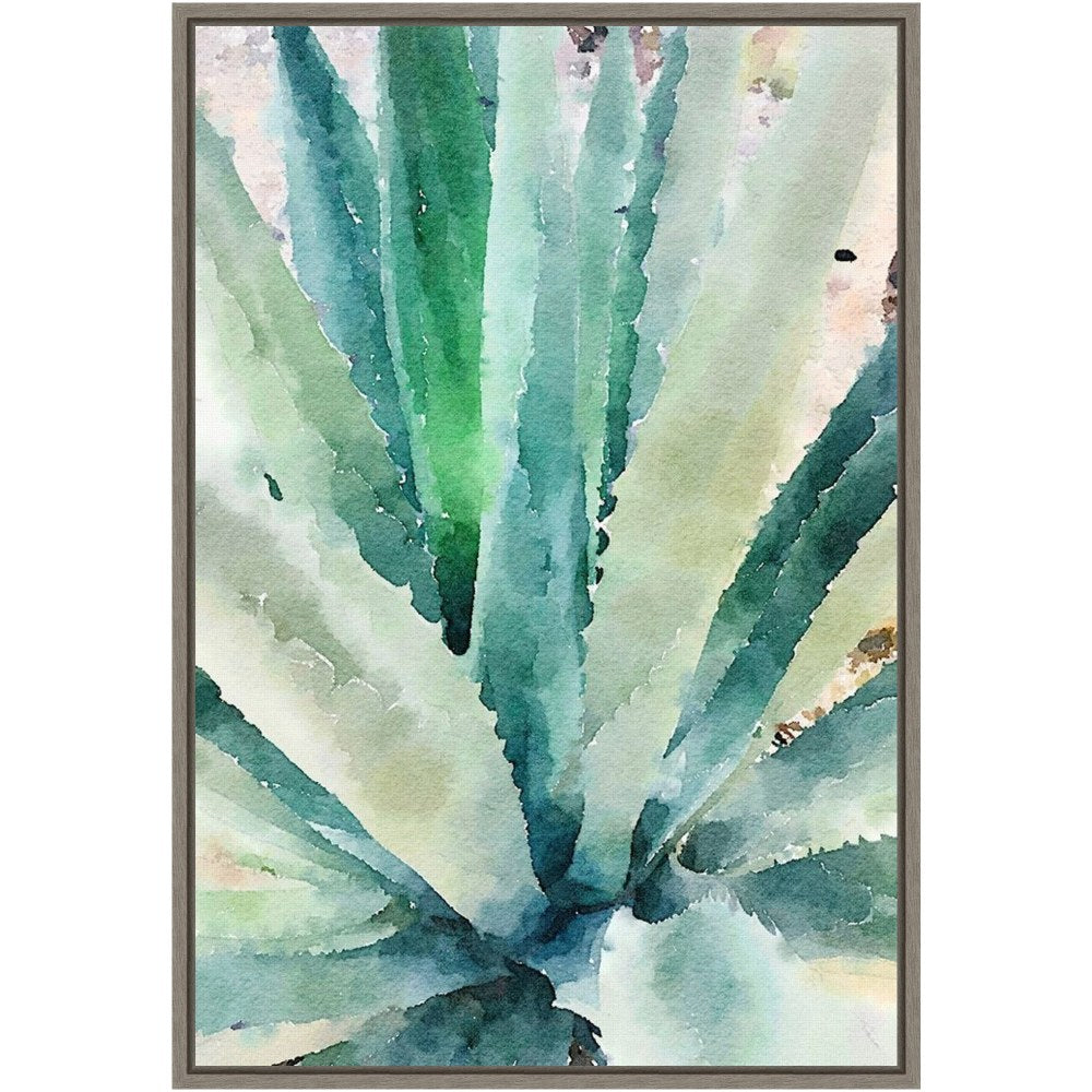 Amanti Art Rustic Succulent II by Irena Orlov Framed Canvas Wall Art Print, 16in x 23in, Graywash