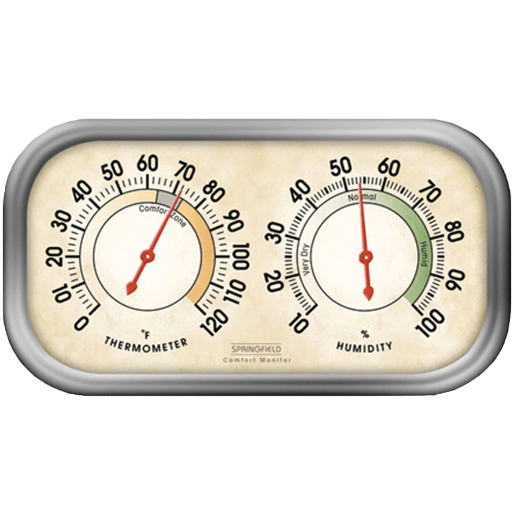 Springfield Colortrack Hygrometer & Thermometer - Hygrometer/Thermometer - Temperature, Humidity - Gray