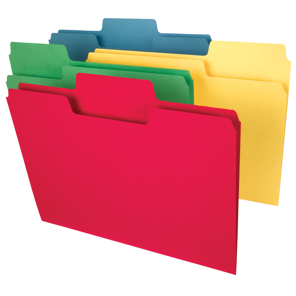 Smead SuperTab Heavyweight File Folders, Letter Size, Assorted Colors, Box Of 50