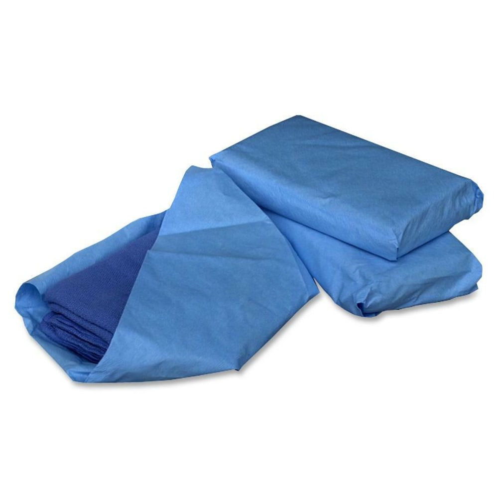 Medline Sterile Disposable Surgical Towels, 17in x 27in, Blue, 4 Towels Per Pack, Case Of 20 Packs