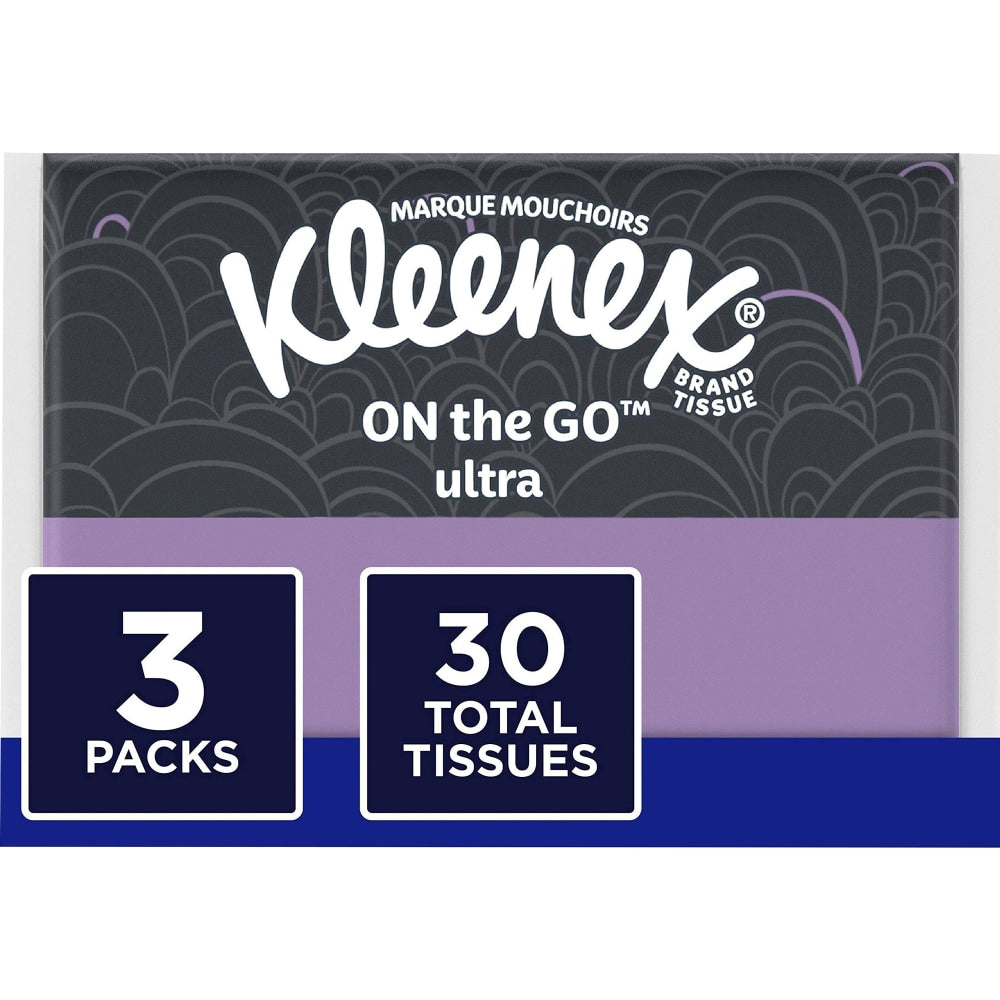 Kleenex Unscented Slim Wallet Facial Tissues, 10 Tissues Per Pack, Box Of 3 Packs