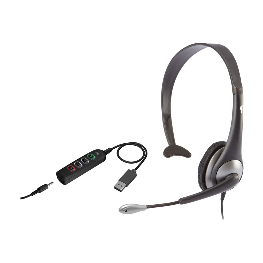 Cyber Acoustics AC-104USB - Headset - on-ear - wired - 3.5 mm jack