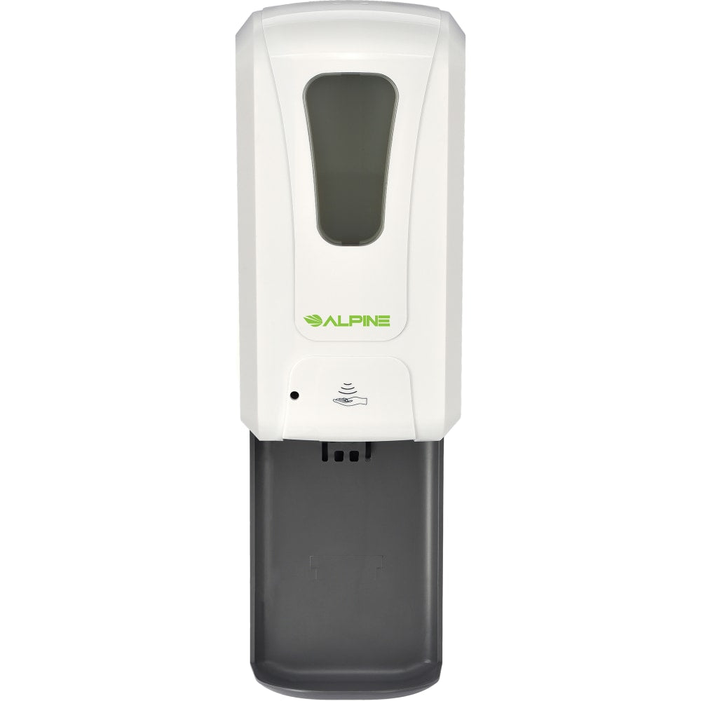 Alpine Wall Mount Automatic Gel Hand Sanitizer Dispenser, 18-1/8inH x 6inW x 4-1/2inD, White