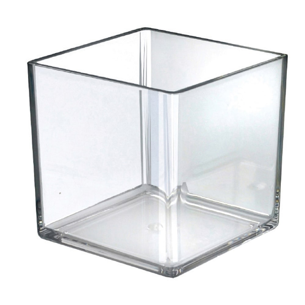 Azar Displays Deluxe Cube Bins, Medium Size, 7in x 7in x 7in, Clear, Pack Of 4