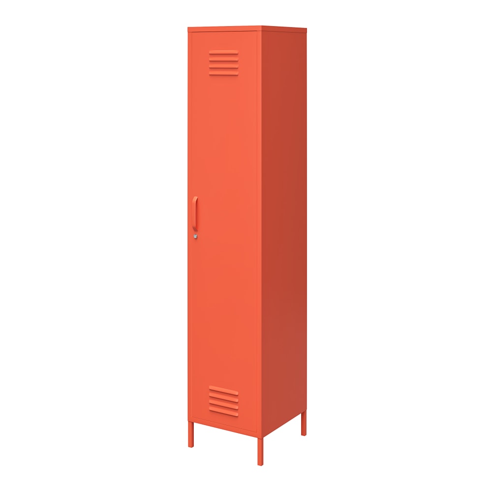 Ameriwood Home Cache Single Metal Locker Storage Cabinet, 72-7/8inH x 15inW x 15-3/4inD, Orange