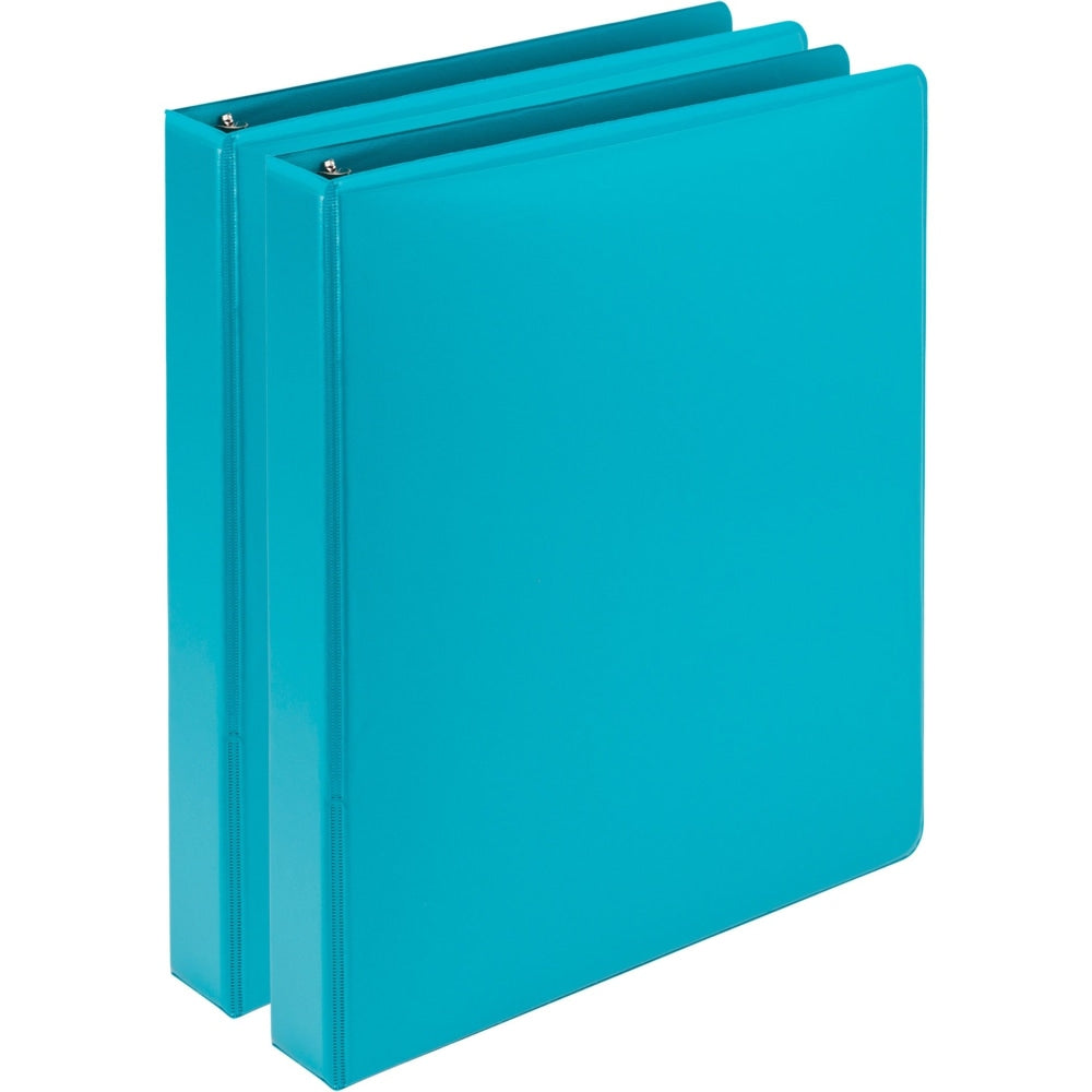 Samsill Presentation View 3-Ring Binder, 1in Round Rings, Turquoise, Pack Of 2